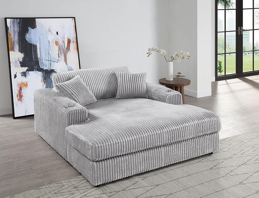 ACME Furniture - Hilde Chaise w/2 Pillows - Beige Velvet - LV03681 veiw 1