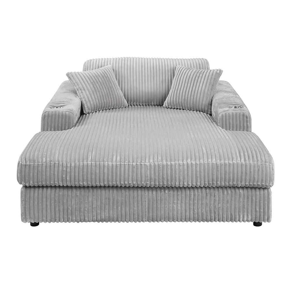 ACME Furniture - Hilde Chaise w/2 Pillows - Beige Velvet - LV03681 veiw 2