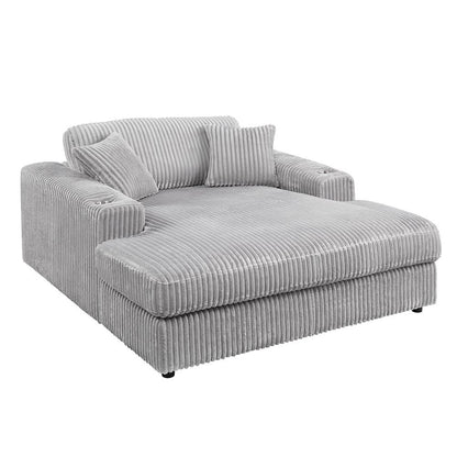 ACME Furniture - Hilde Chaise w/2 Pillows - Beige Velvet - LV03681 veiw 3