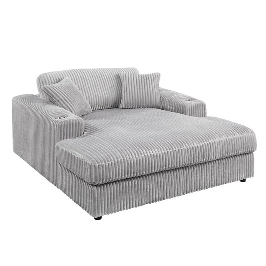 ACME Furniture - Hilde Chaise w/2 Pillows - Beige Velvet - LV03681 veiw 3