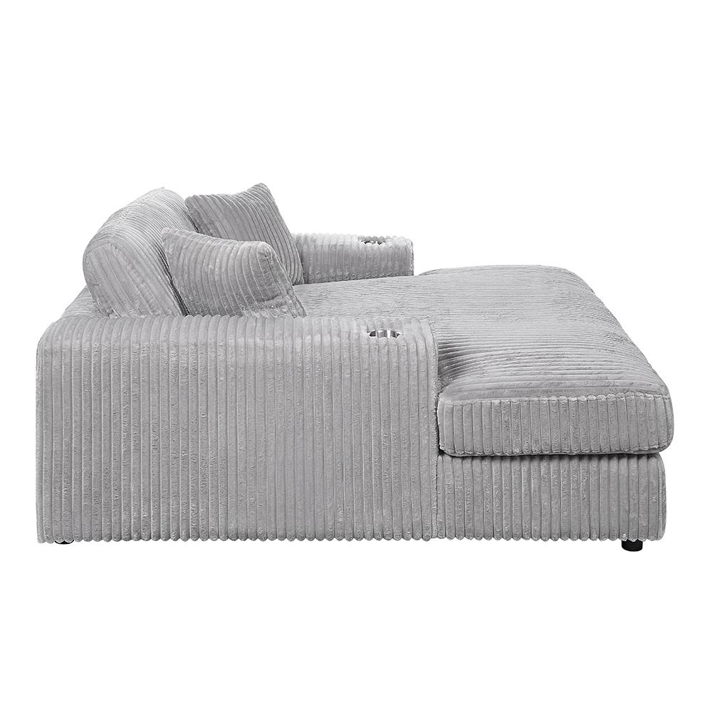 ACME Furniture - Hilde Chaise w/2 Pillows - Beige Velvet - LV03681 veiw 4
