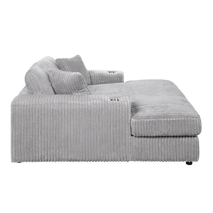 ACME Furniture - Hilde Chaise w/2 Pillows - Beige Velvet - LV03681 veiw 4