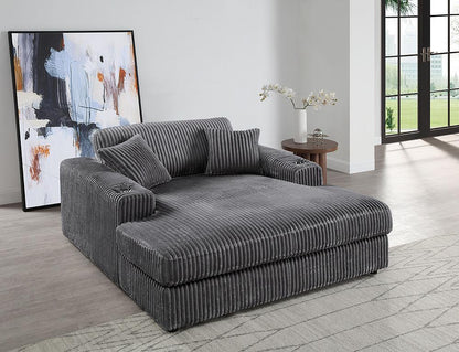ACME Furniture - Hilde Chaise w/2 Pillows - Gray Velvet - LV03691 veiw 1