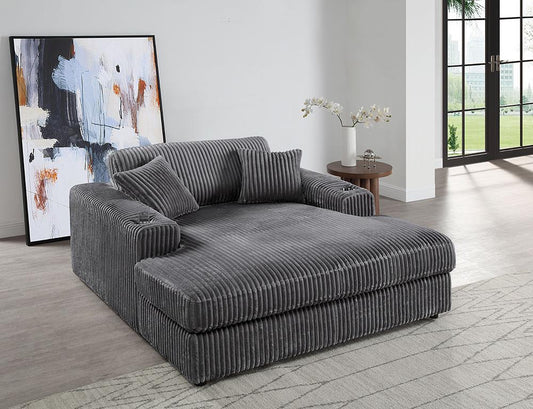 ACME Furniture - Hilde Chaise w/2 Pillows - Gray Velvet - LV03691 veiw 1