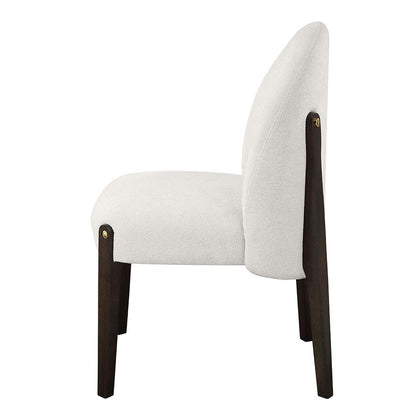 ACME Furniture - Clayten Side Chair (Set of 2) - Beige Fabric & & Espreeso Finish - DN03942 view 3