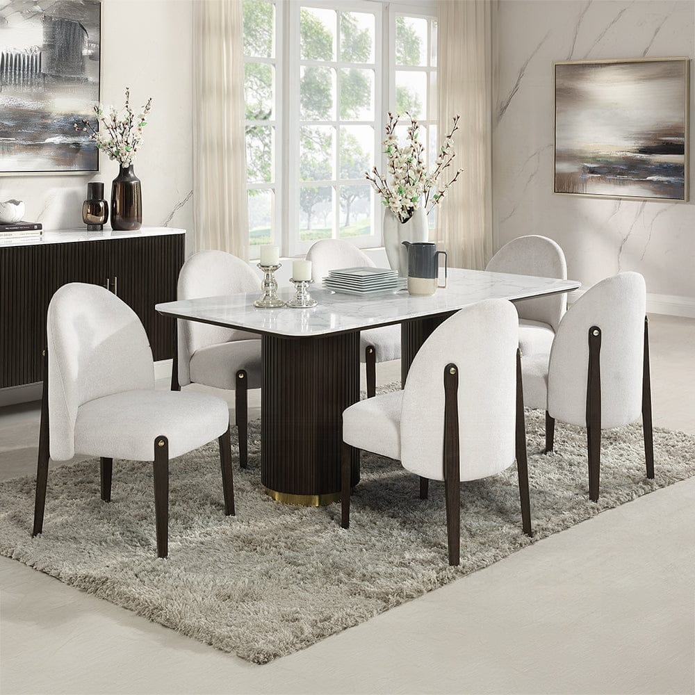 ACME Furniture - Clayten Side Chair (Set of 2) - Beige Fabric & & Espreeso Finish - DN03942 view 8