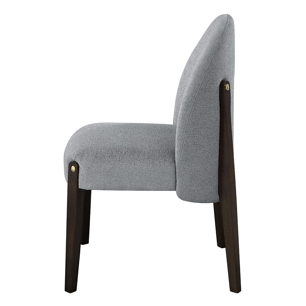 ACME Furniture - Clayten Side Chair (Set of 2) - Gray Fabric & & Espreeso Finish - DN03941 view 3