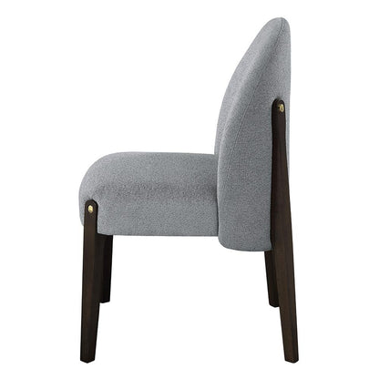 ACME Furniture - Clayten Side Chair (Set of 2) - Gray Fabric & & Espreeso Finish - DN03941 view 3