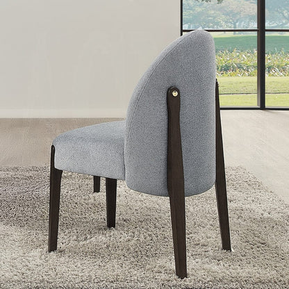 ACME Furniture - Clayten Side Chair (Set of 2) - Gray Fabric & & Espreeso Finish - DN03941 view 6
