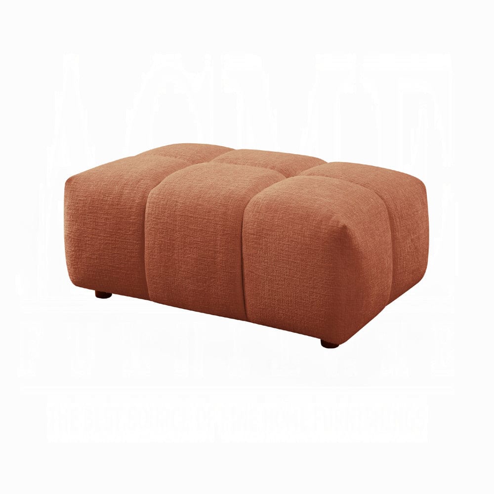 ACME Furniture - Loanna Ottoman - Coral Red Linen - LV04054 view 1