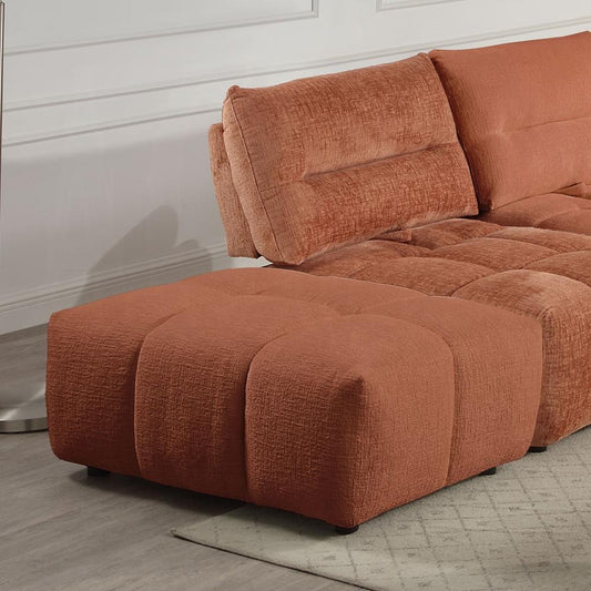 ACME Furniture - Loanna Ottoman - Coral Red Linen - LV04054 view 2