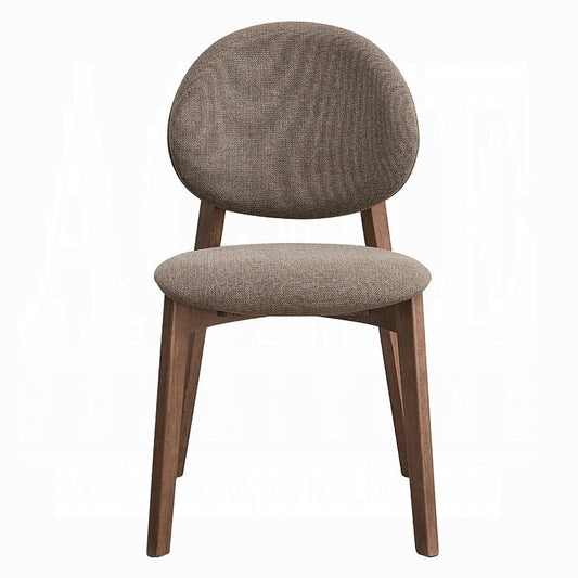 ACME Furniture - Hadasa Side Chair (Set of 2) - Light Brown Fabric & Walnut Finish - DN04167 veiw 2