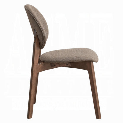 ACME Furniture - Hadasa Side Chair (Set of 2) - Light Brown Fabric & Walnut Finish - DN04167 veiw 3