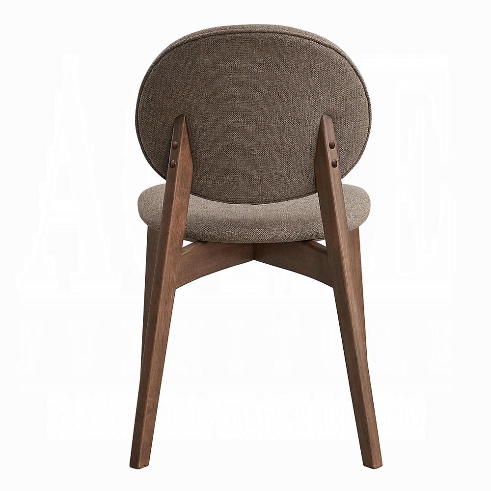 ACME Furniture - Hadasa Side Chair (Set of 2) - Light Brown Fabric & Walnut Finish - DN04167 view 4