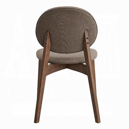 ACME Furniture - Hadasa Side Chair (Set of 2) - Light Brown Fabric & Walnut Finish - DN04167 view 4