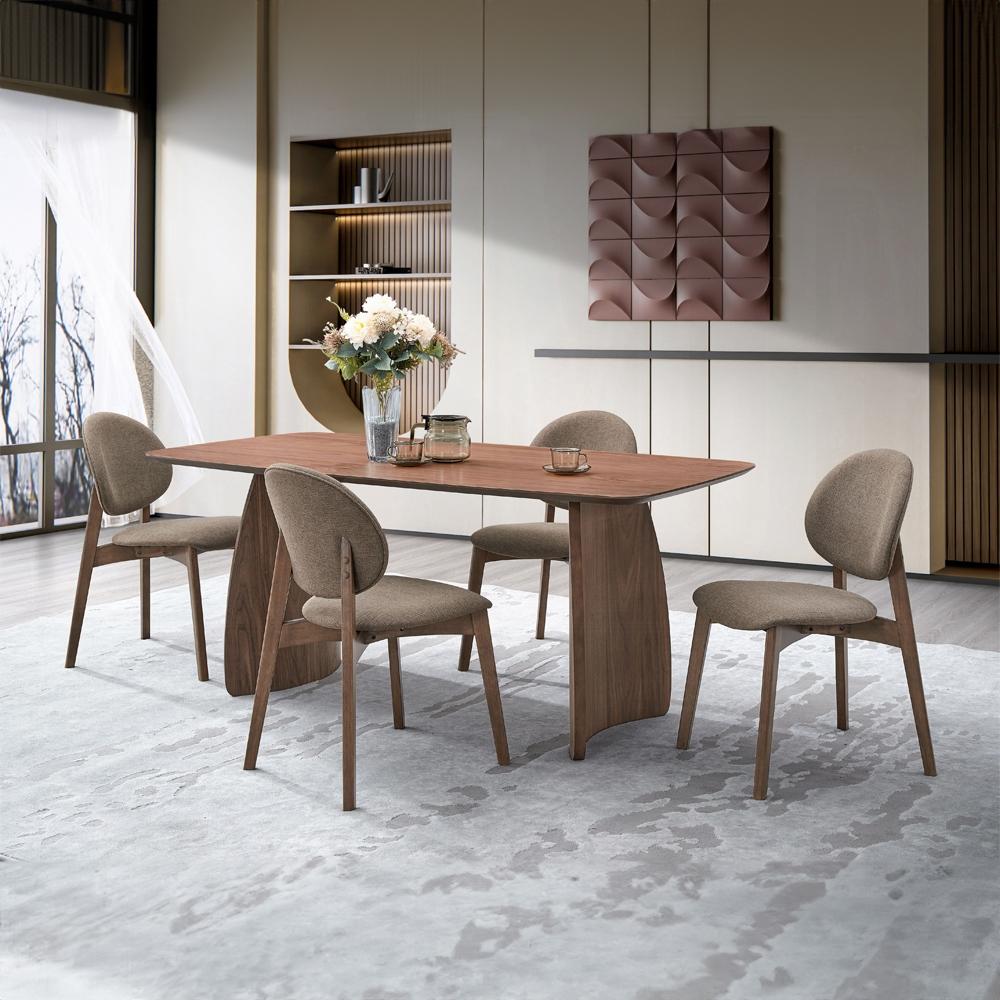 ACME Furniture - Hadasa Side Chair (Set of 2) - Light Brown Fabric & Walnut Finish - DN04167 view 6