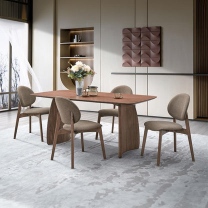 ACME Furniture - Hadasa Side Chair (Set of 2) - Light Brown Fabric & Walnut Finish - DN04167 view 6
