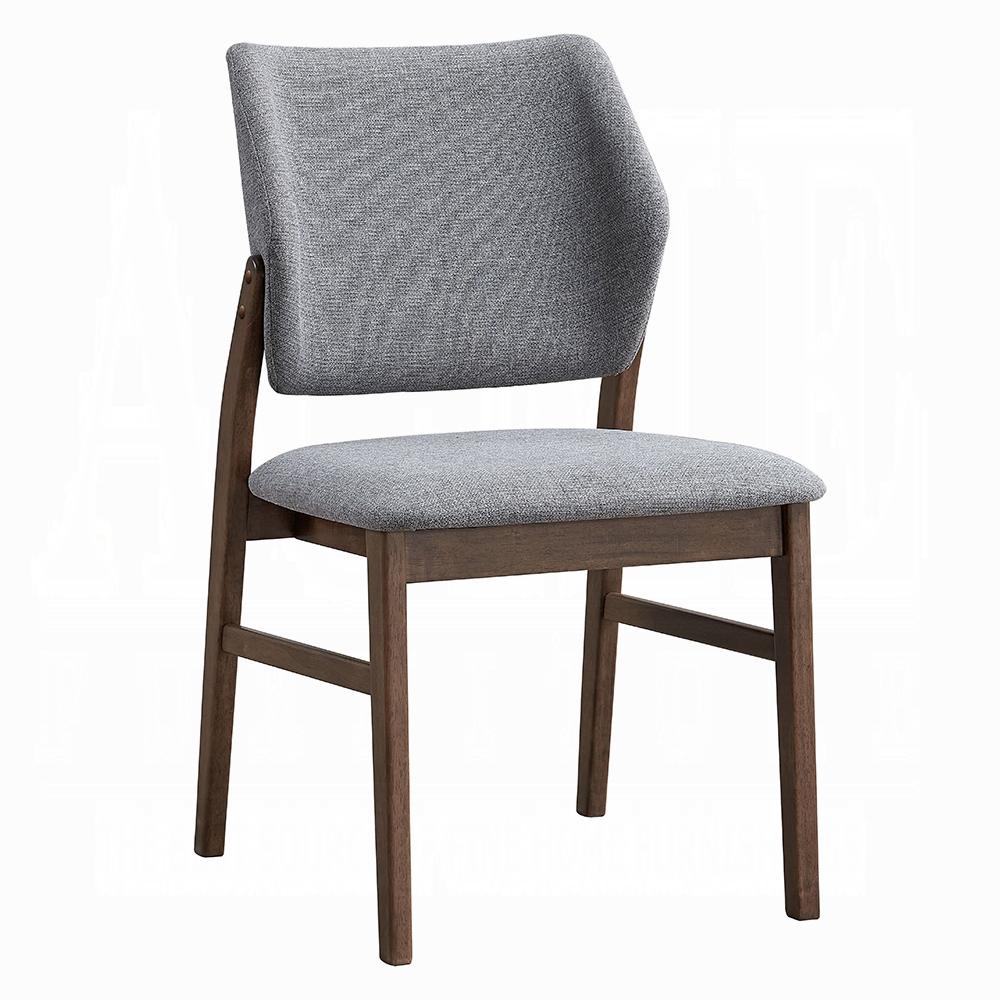 ACME Furniture - Sarha Side Chair (Set of 2) - Light Gray Fabric & Walnut Finish - DN04196 view 1