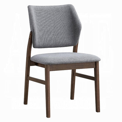 ACME Furniture - Sarha Side Chair (Set of 2) - Light Gray Fabric & Walnut Finish - DN04196 view 1