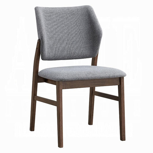 ACME Furniture - Sarha Side Chair (Set of 2) - Light Gray Fabric & Walnut Finish - DN04196 view 1