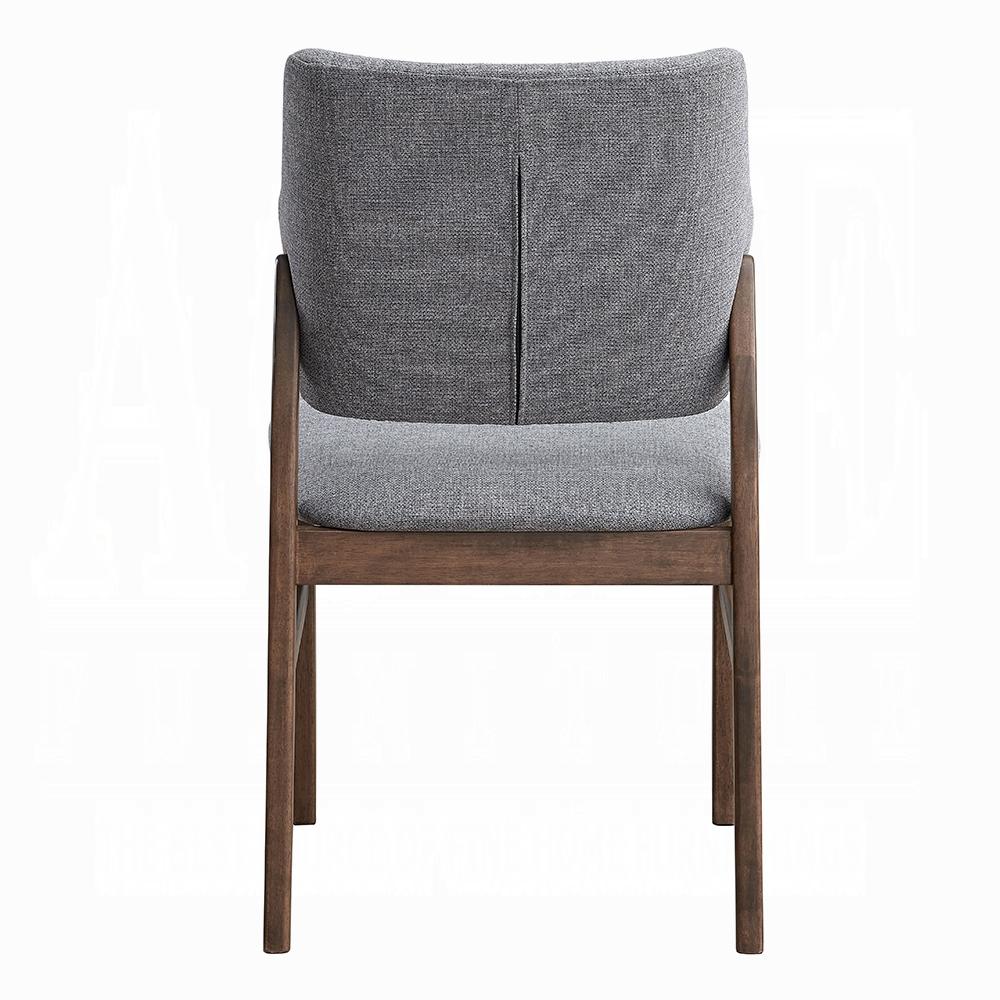 ACME Furniture - Sarha Side Chair (Set of 2) - Light Gray Fabric & Walnut Finish - DN04196 view 3