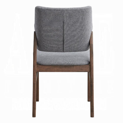 ACME Furniture - Sarha Side Chair (Set of 2) - Light Gray Fabric & Walnut Finish - DN04196 view 3