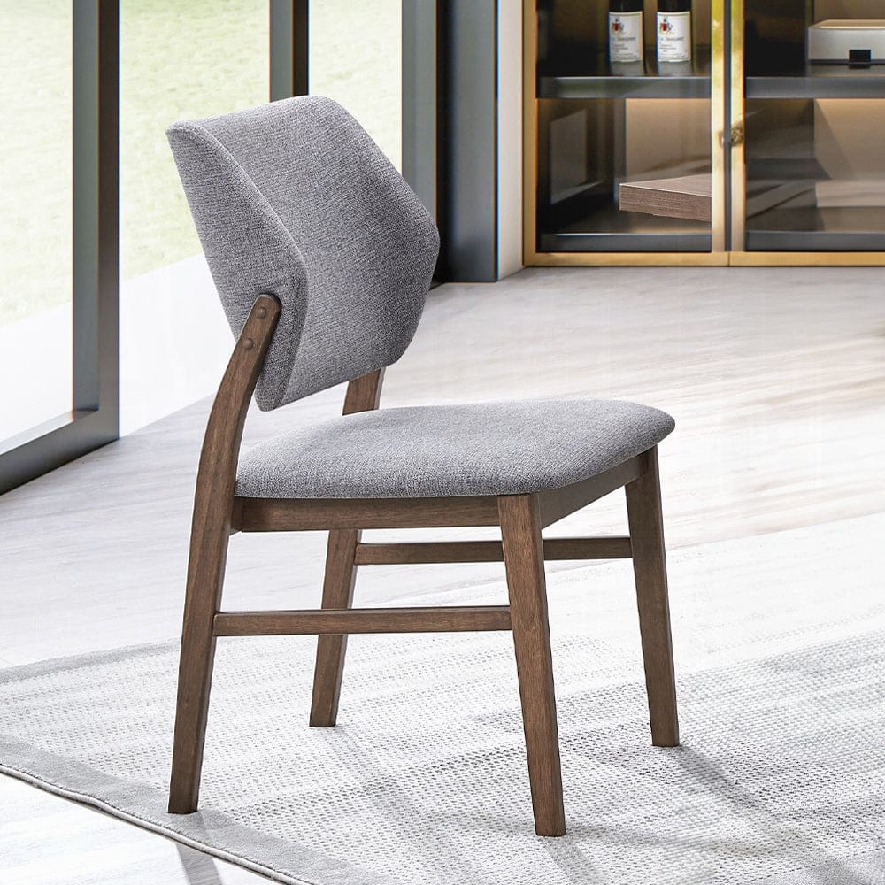 ACME Furniture - Sarha Side Chair (Set of 2) - Light Gray Fabric & Walnut Finish - DN04196 view 4
