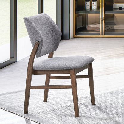 ACME Furniture - Sarha Side Chair (Set of 2) - Light Gray Fabric & Walnut Finish - DN04196 view 4