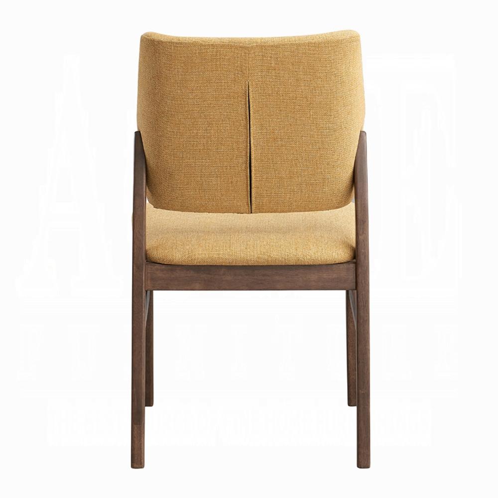 ACME Furniture - Sarha Side Chair (Set of 2) - Yellow Fabric & Walnut Finish - DN04197 view 3