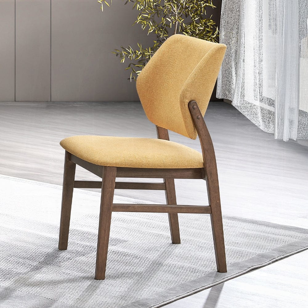 ACME Furniture - Sarha Side Chair (Set of 2) - Yellow Fabric & Walnut Finish - DN04197 view 4