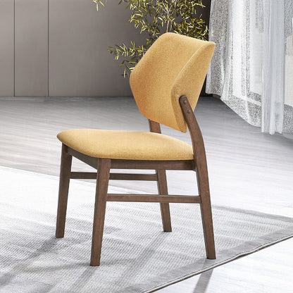 ACME Furniture - Sarha Side Chair (Set of 2) - Yellow Fabric & Walnut Finish - DN04197 view 4
