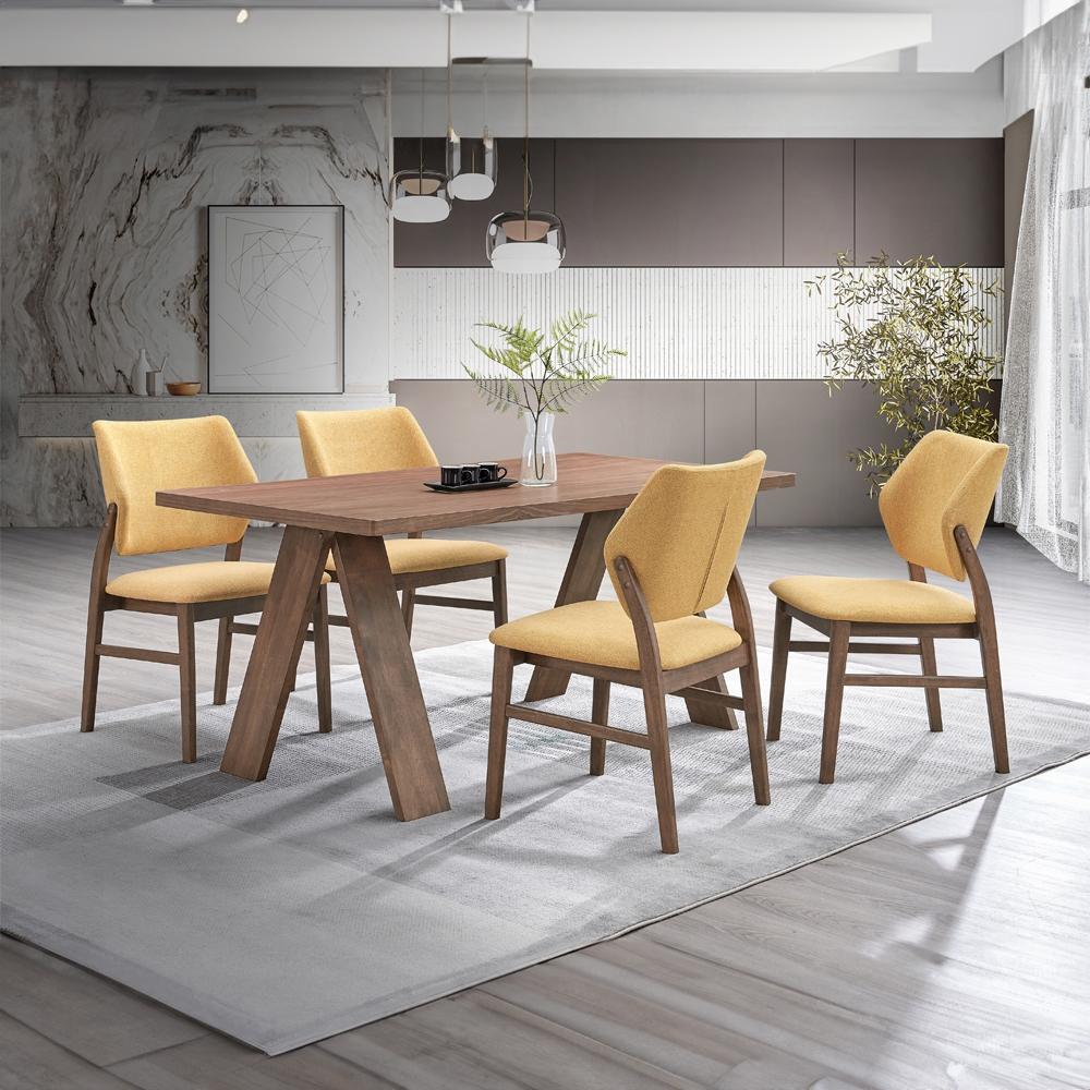 ACME Furniture - Sarha Side Chair (Set of 2) - Yellow Fabric & Walnut Finish - DN04197 view 5