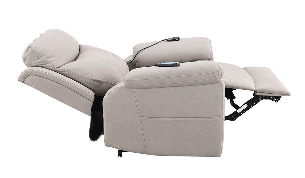 ACME Furniture - Chriki Power Recliner w/Lift & Heating & Massage - Light Gray Fabric - LV04272 veiw 3