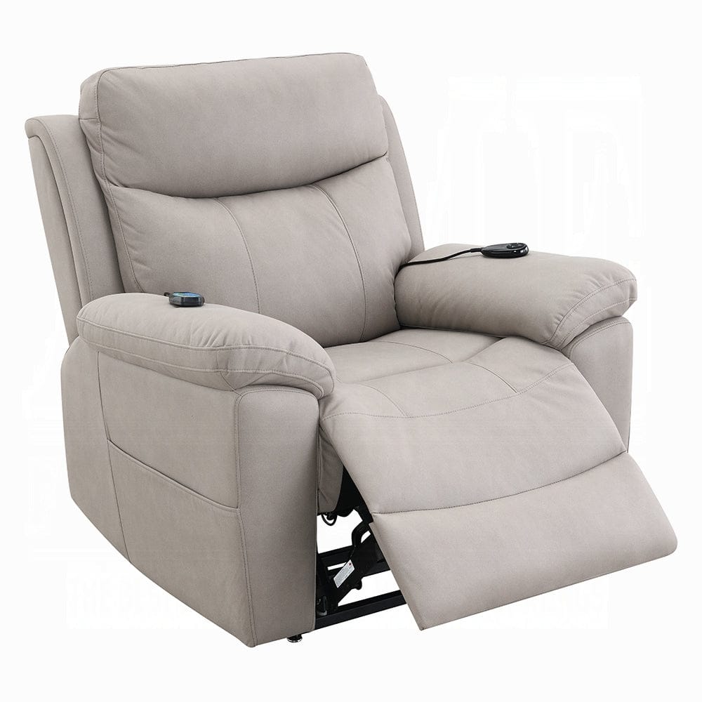 ACME Furniture - Chriki Power Recliner w/Lift & Heating & Massage - Light Gray Fabric - LV04272 view 8