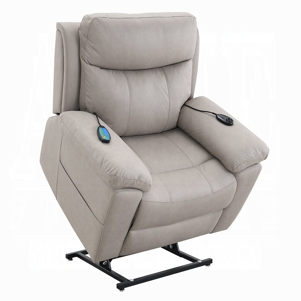 ACME Furniture - Chriki Power Recliner w/Lift & Heating & Massage - Light Gray Fabric - LV04272 view 9
