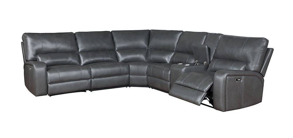 ACME Furniture - Saul Power Motion Sectional Sofa - Gray Leather Aire - LV53745 veiw 3