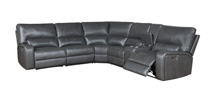 ACME Furniture - Saul Power Motion Sectional Sofa - Gray Leather Aire - LV53745 veiw 3