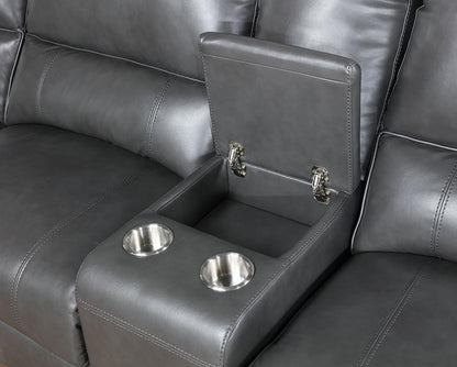 ACME Furniture - Saul Power Motion Sectional Sofa - Gray Leather Aire - LV53745 veiw 8