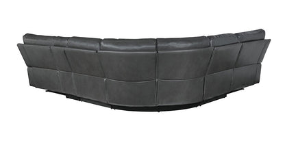ACME Furniture - Saul Power Motion Sectional Sofa - Gray Leather Aire - LV53745 veiw 9