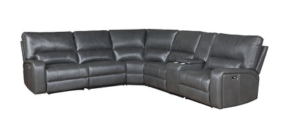 ACME Furniture - Saul Power Motion Sectional Sofa - Gray Leather Aire - LV53745 veiw 10