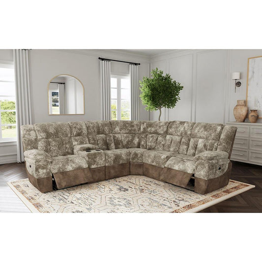 Picket House Furnishings - Celeste 6PC Motion Sectional Set in Dillon/Shire Cappuccino - U-13730-10541-6PC veiw 1