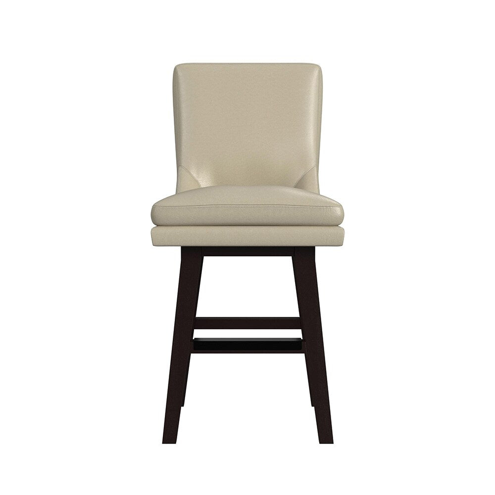 Picket House Furnishings - Charlie Swivel Counter Stool with Beige PU in Espresso (2 Per Carton) - D-13220-6-CST veiw 3