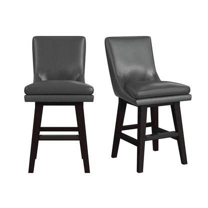 Picket House Furnishings - Charlie Swivel Counter Stool with Pewter PU in Espresso (2 Per Carton) - D-13220-5-CST veiw 1