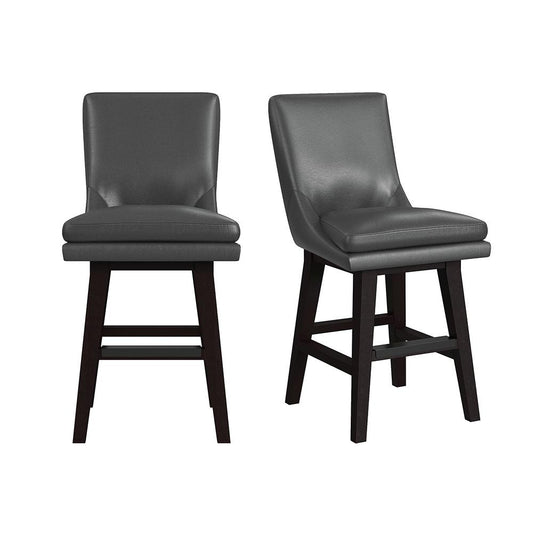 Picket House Furnishings - Charlie Swivel Counter Stool with Pewter PU in Espresso (2 Per Carton) - D-13220-5-CST veiw 1