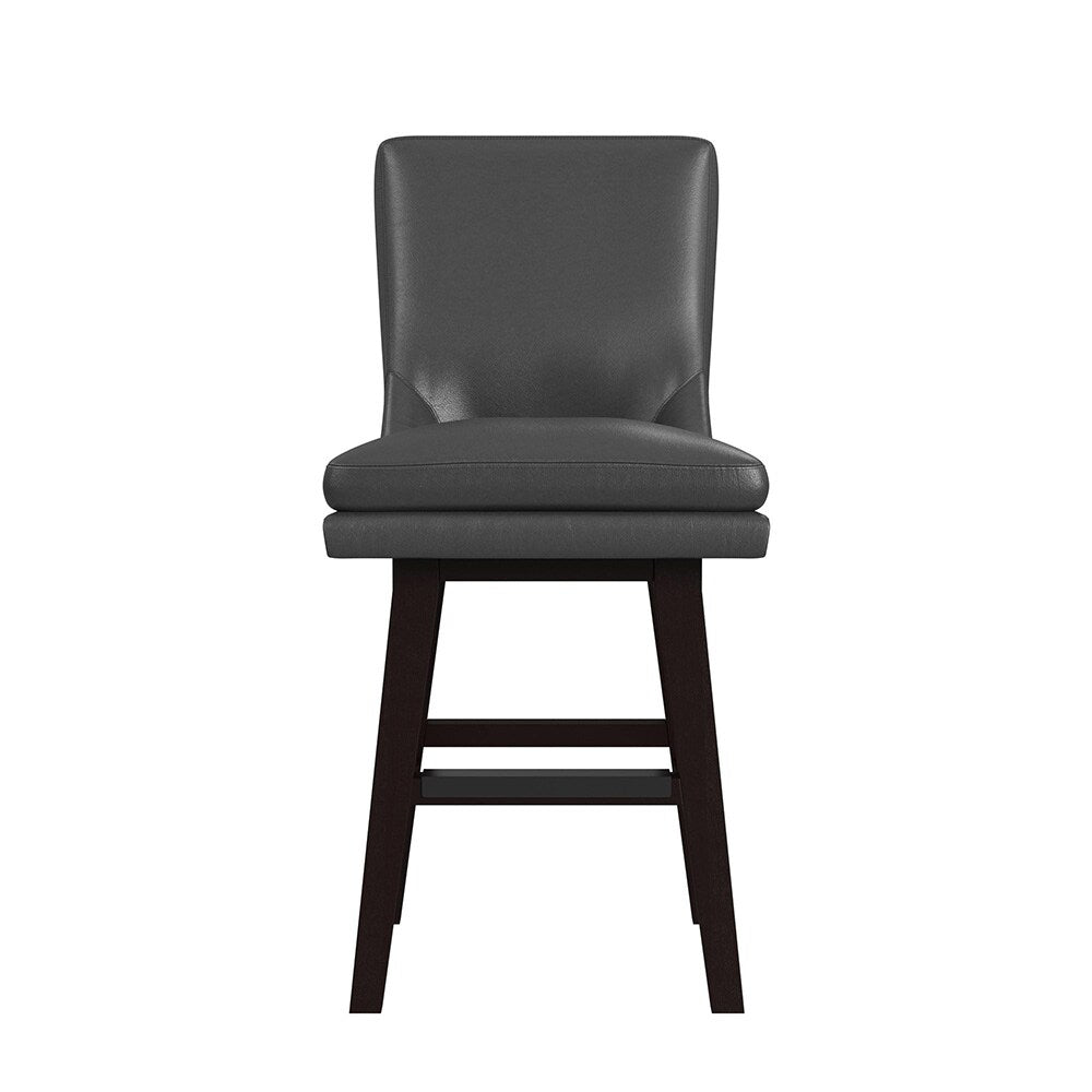 Picket House Furnishings - Charlie Swivel Counter Stool with Pewter PU in Espresso (2 Per Carton) - D-13220-5-CST veiw 3