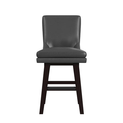 Picket House Furnishings - Charlie Swivel Counter Stool with Pewter PU in Espresso (2 Per Carton) - D-13220-5-CST veiw 3
