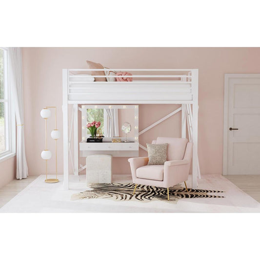 Picket House Furnishings - Delilah Full Loft Bunk and Ladder in White - Y-14090-7-FBK veiw 2