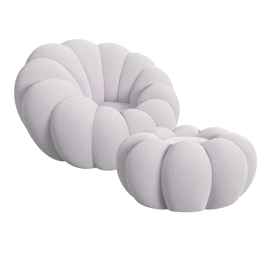 Picket House Furnishings - Pumpkin Swivel Chair and Ottoman in Grey - Y-13930-3-CHOT veiw 1