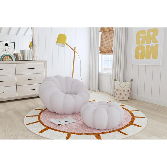 Picket House Furnishings - Pumpkin Swivel Chair and Ottoman in Grey - Y-13930-3-CHOT veiw 2