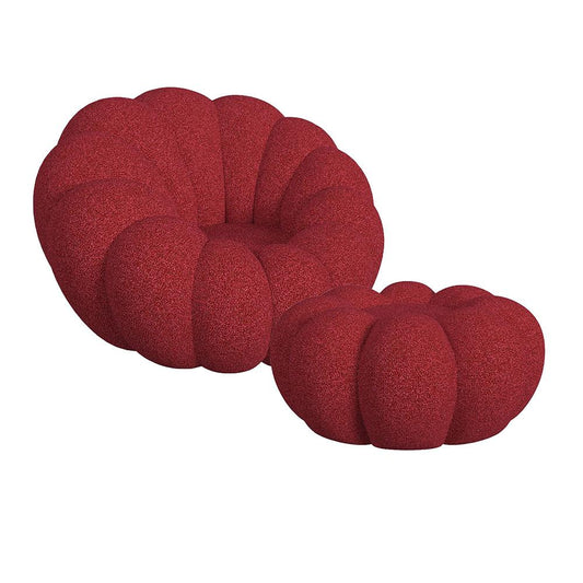 Picket House Furnishings - Pumpkin Swivel Chair and Ottoman in Red - Y-13930-14-CHOT veiw 1
